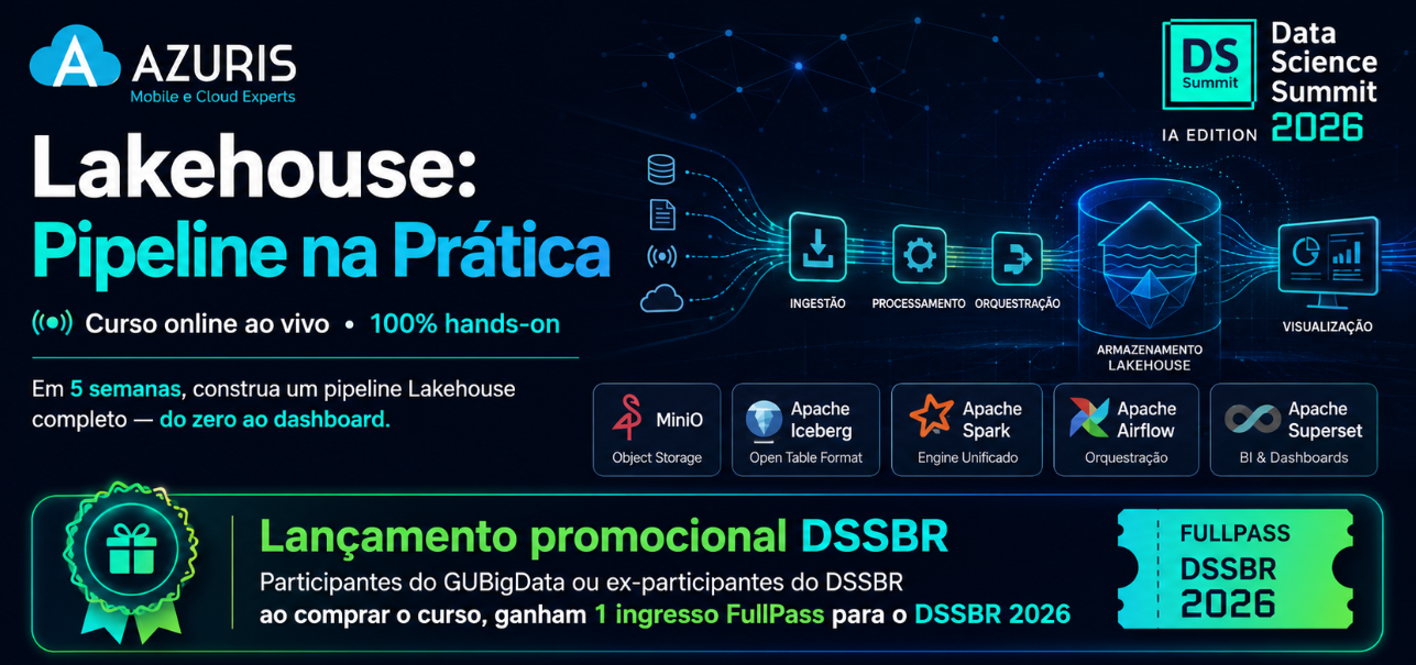 Curso Lakehouse: Pipeline na Prática da Azuris com promoção FullPass DSSBR 2026