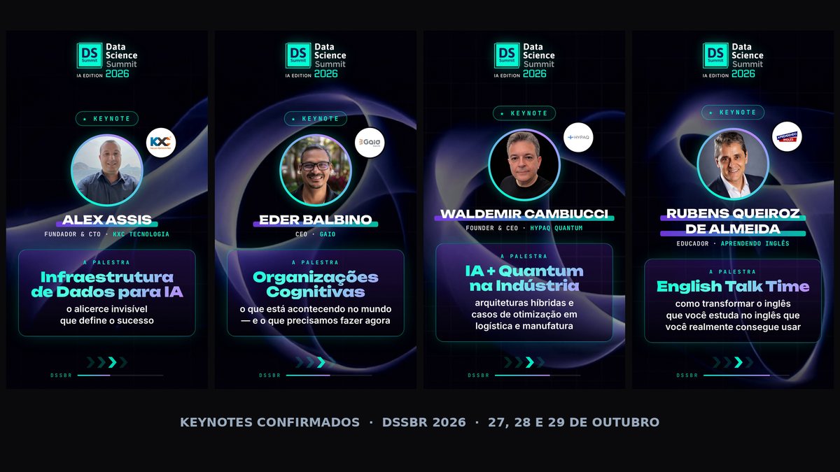 Os quatro keynotes do Data Science Summit Brasil 2026