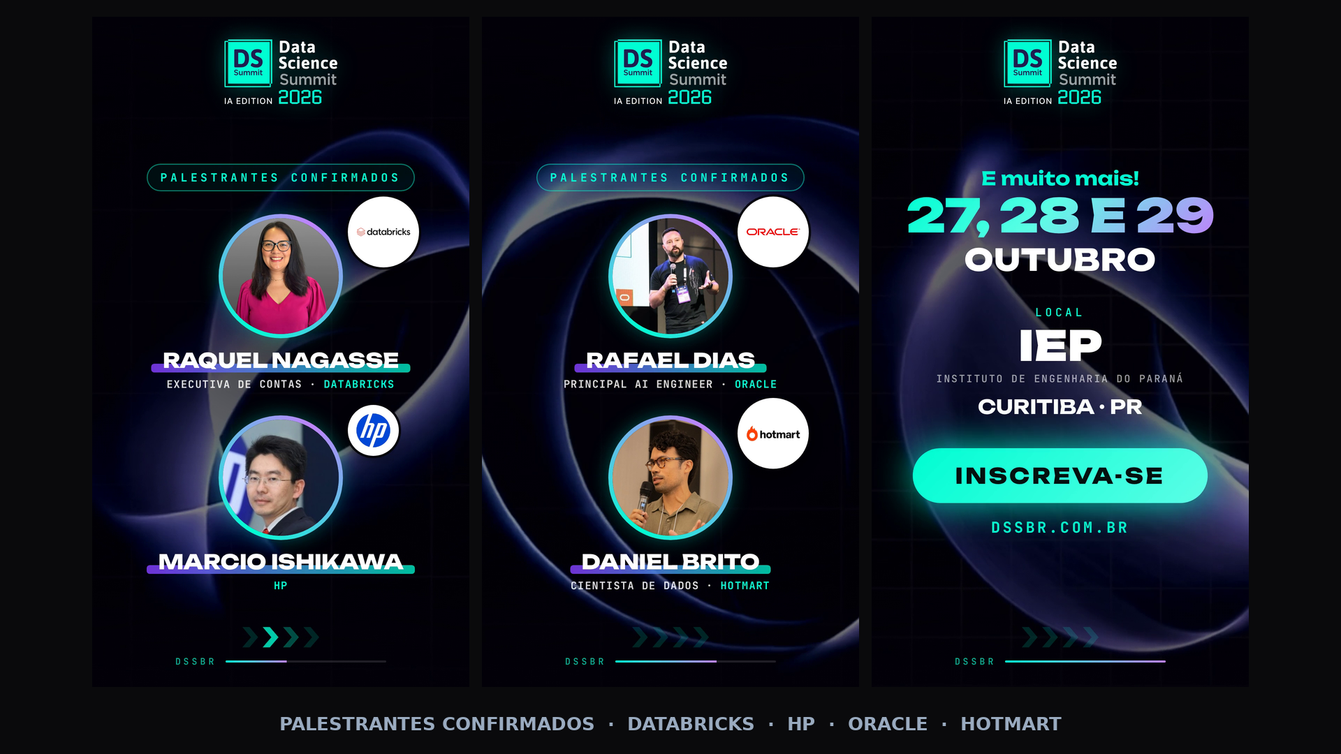 Palestrantes confirmados no Data Science Summit Brasil 2026