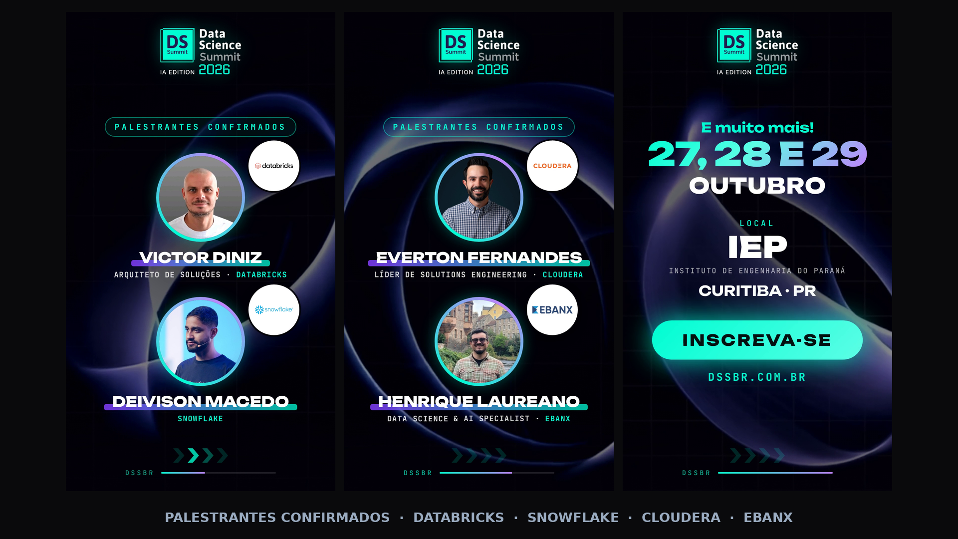 Palestrantes confirmados no Data Science Summit Brasil 2026