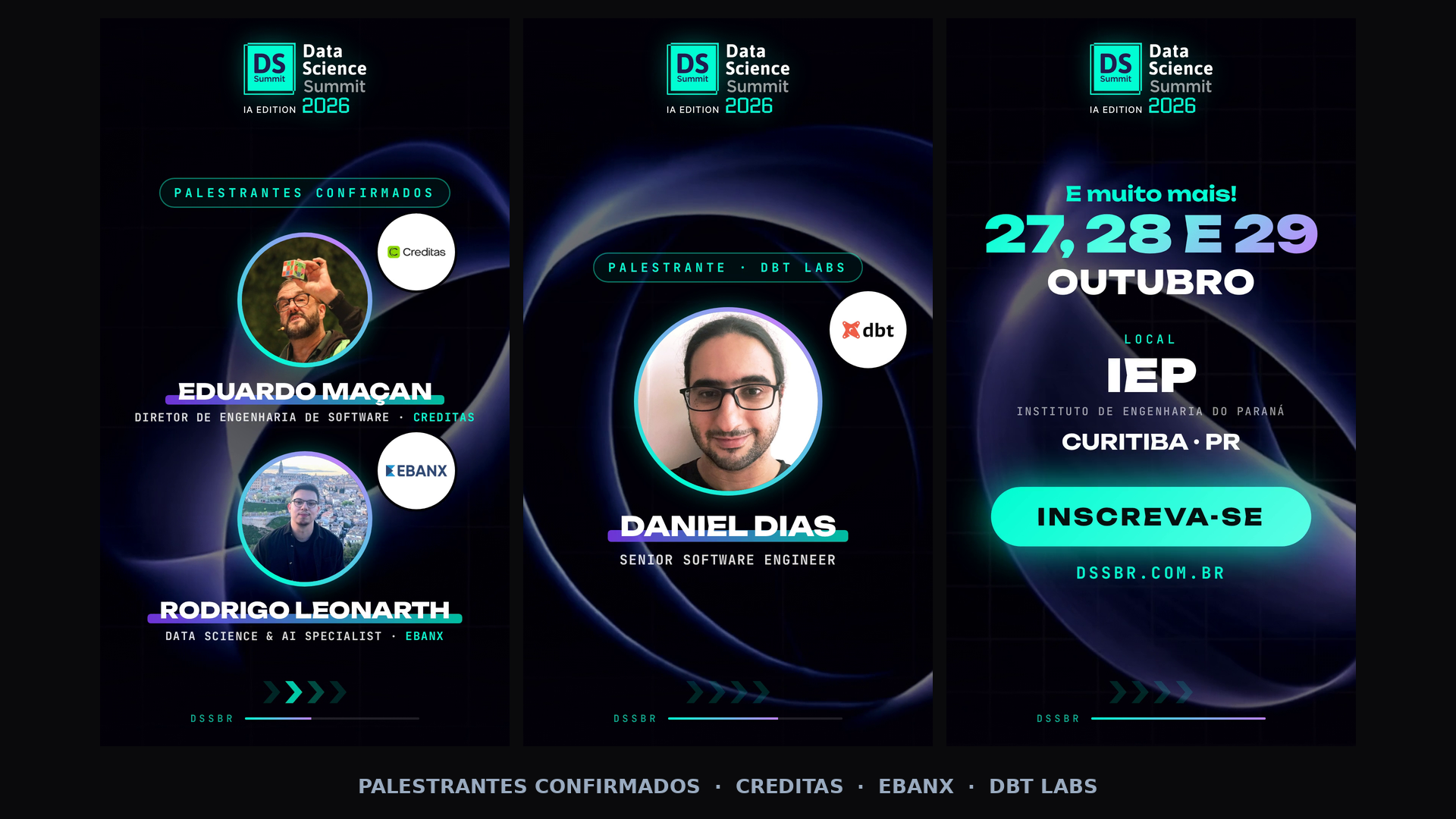 Palestrantes confirmados no Data Science Summit Brasil 2026